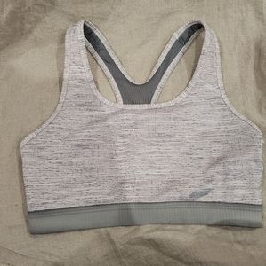Avia Grey Striped Racer Back Sports Bra